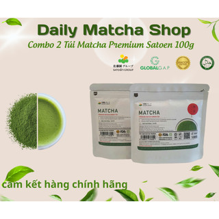  COMBO 2 TÚI MATCHA PREMIUM SATOEN 100G - COMBO 2 TÚI MATCHA VỤ XUÂN SATOEN 100G 