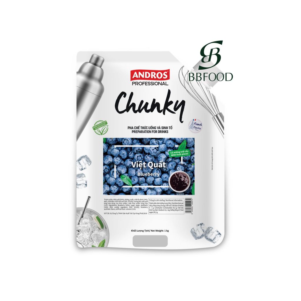 [Chính hãng] MỨT VIỆT QUẤT CHUNKY ANDROS PRO TÚI 1KG {{BBFOOD}}