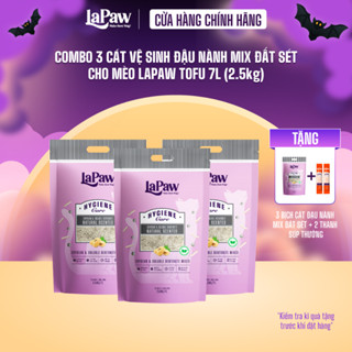 COMBO 3 LaPaw cát vệ sinh đậu nành mix cát đất sét cao cấp 7L/ 2,5 KG
