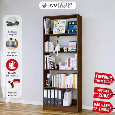 [Freeship Toàn Quốc] Kệ Sách Gỗ Để Sàn FIVO FB74 Để Được Sách Tài Liệu A4, Thanh Chặn Chắc Chắn, Dễ Dàng Lắp Ráp