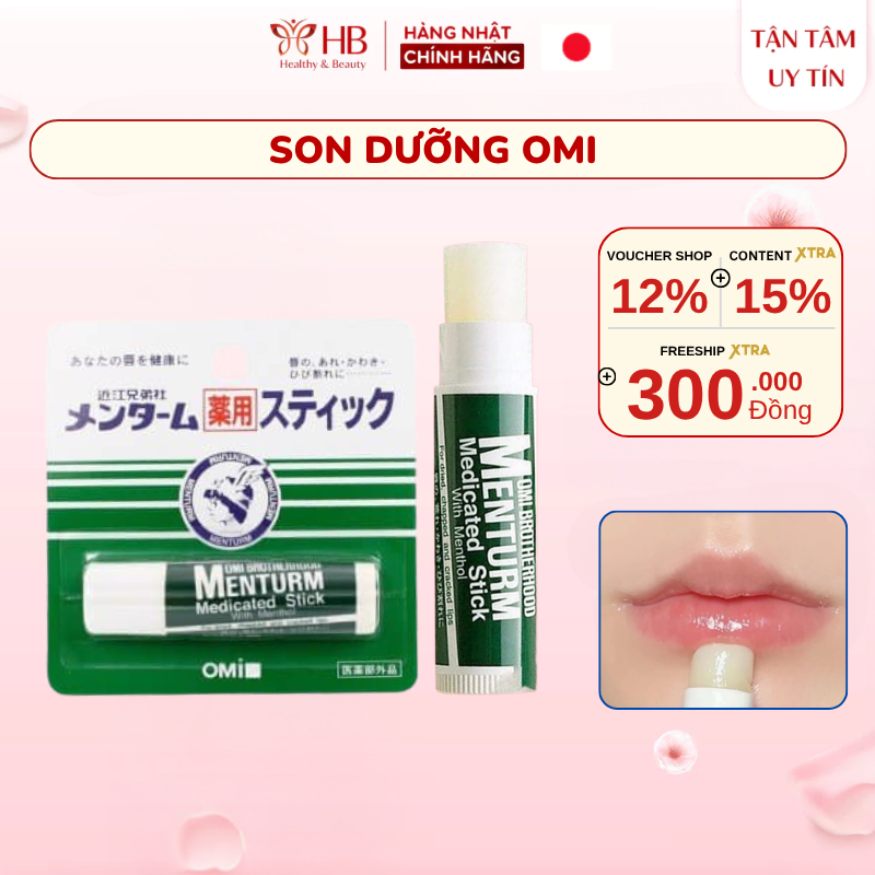 Son Dưỡng Môi Bạc Hà Omi Brotherhood Menturm 4g Nhật Bản Dưỡng Ẩm Môi Mềm Mịn Dưỡng Nẻ