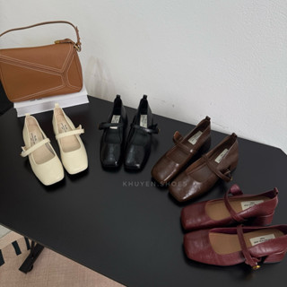 (HÀNG SẴN )Giày mary jane mũi vuông gót vuông quai cài vela mẫu mới 2024- Vela 919-1