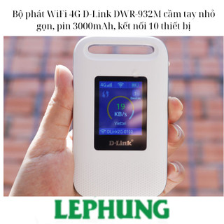 Bộ Phát Wifi 4G LTE Cat4 Tốc Độ 150Mbps D-Link DWR-932M /Kết nối tối đa 10 thiết bị - bảo hành 3 năm