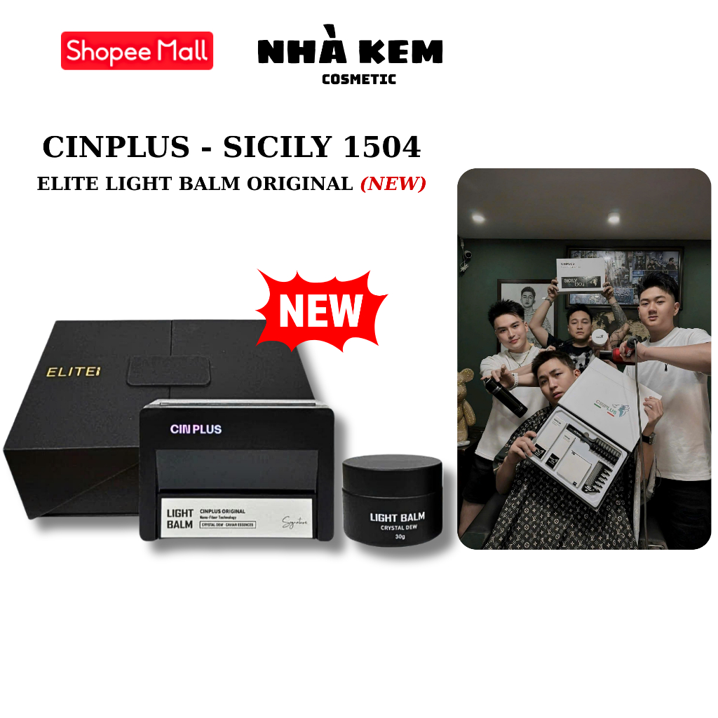 Sáp Vuốt Tóc Nam CINPLUS BẢN MỚI Elite Light Balm Original Sicily 1504 wax giữ nếp tóc - Cinplus HN
