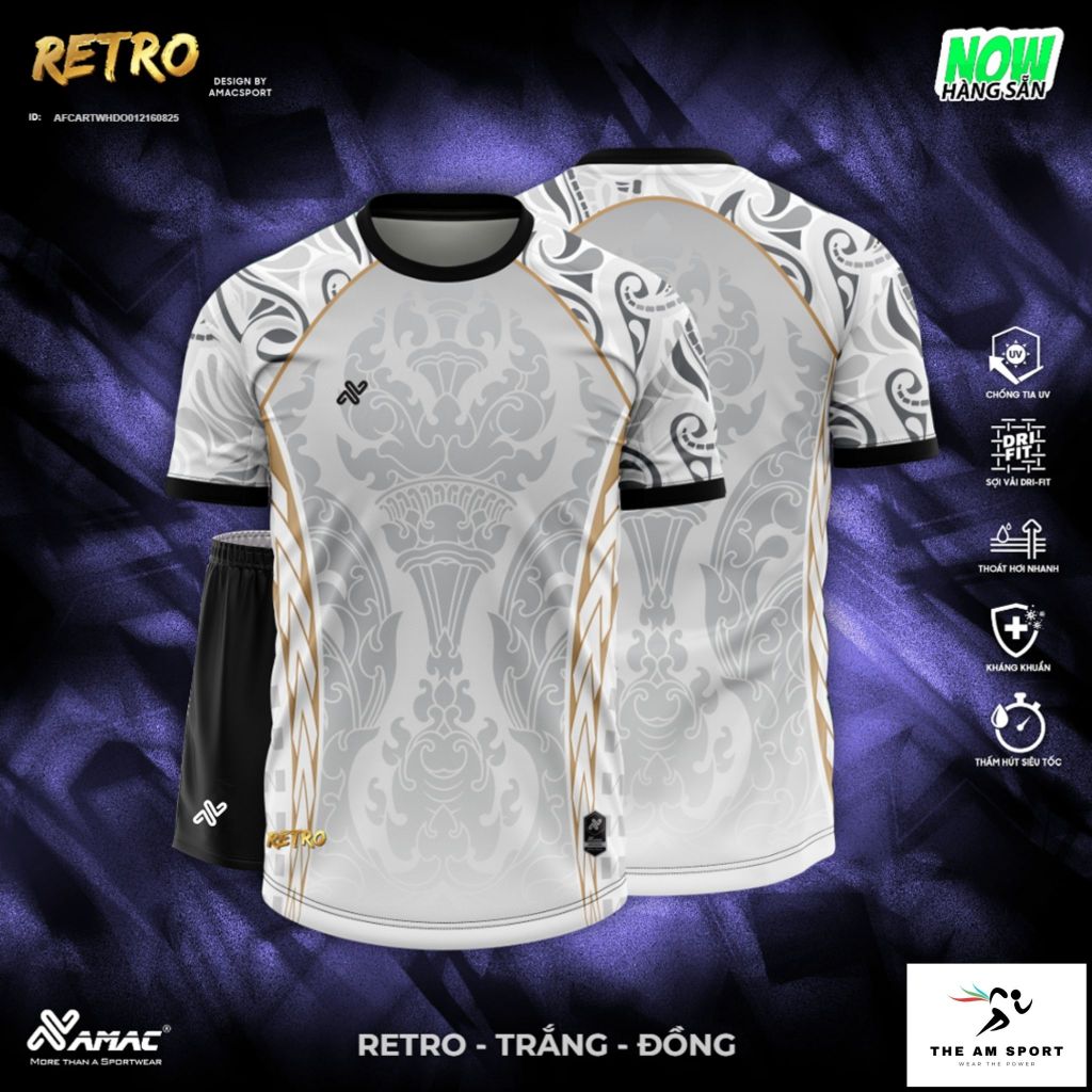 [In Tên & Số] Bộ Quần Áo Đá Bóng AMAC Retro - Thoáng Mát, Thấm Hút Tốt | The AM Sport