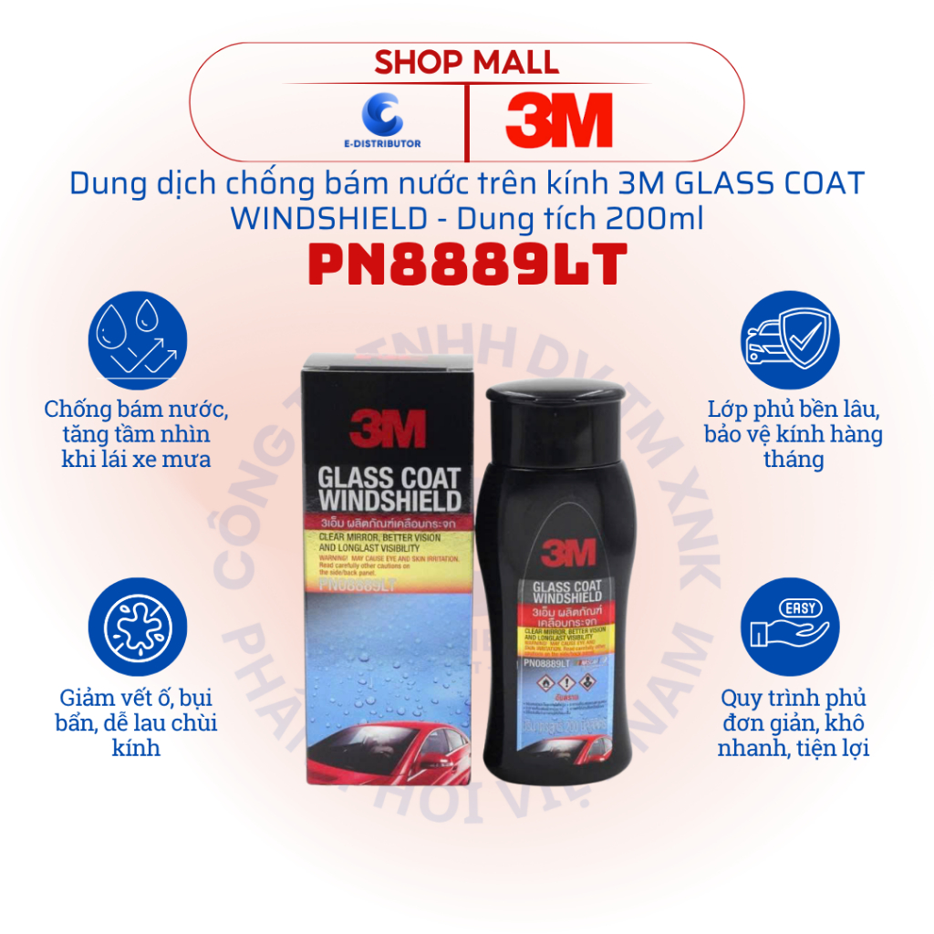 [HỎA TỐC] Dung dịch chống bám nước kính lái ô tô Glass Coat Windshield PN8889LT - Dung tích 200ml