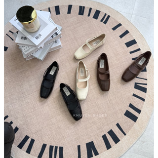 ̣(HÀNG SẴN ) Giày bệt mũi vuông quai chéo Vela mẫu mới mùa thu 2024 Vela 2911-25