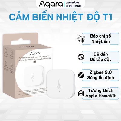 Cảm biến Nhiệt độ Độ ẩm Aqara T1 Zigbee 3.0 TH-S02D Temperature Sensor - Tương thích HomeKit, Cần trang bị Hub