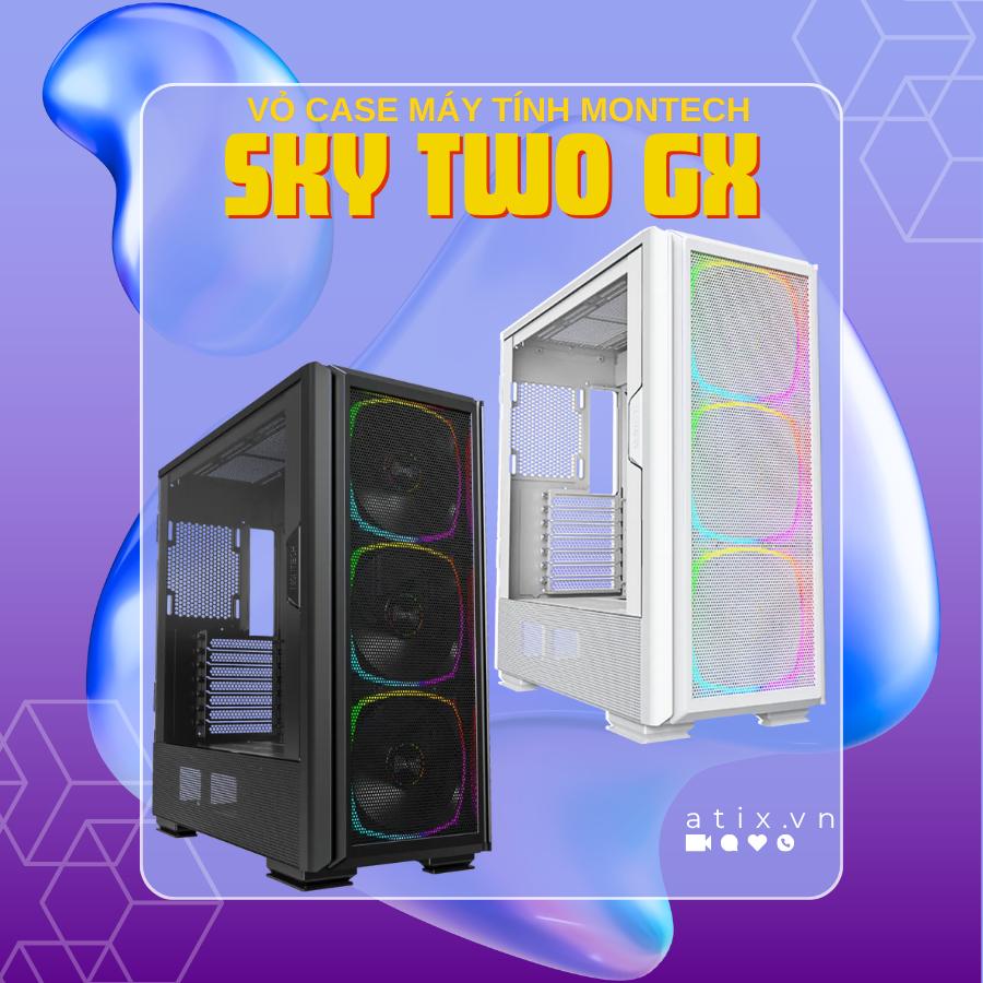 [Giá Sỉ] Vỏ case máy tính SKY TWO GX 11 Fan  ARGB E-ATX ATX Micro-ATX Mini-ITX Montech [BH 1 Năm]