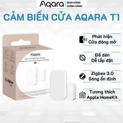 Cảm biến cửa Aqara T1 Zigbee 3.0 DW-S03D - Phát hiện trạng thái đóng / mở, Tương thích HomeKit - Cần trang bị Aqara Hub