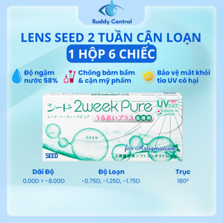  Lens SEED 2 tuần 2 week Pure for Astigmatism dành cho cận - loạn thị  Hộp 6 chiếc  - Buddy Central 