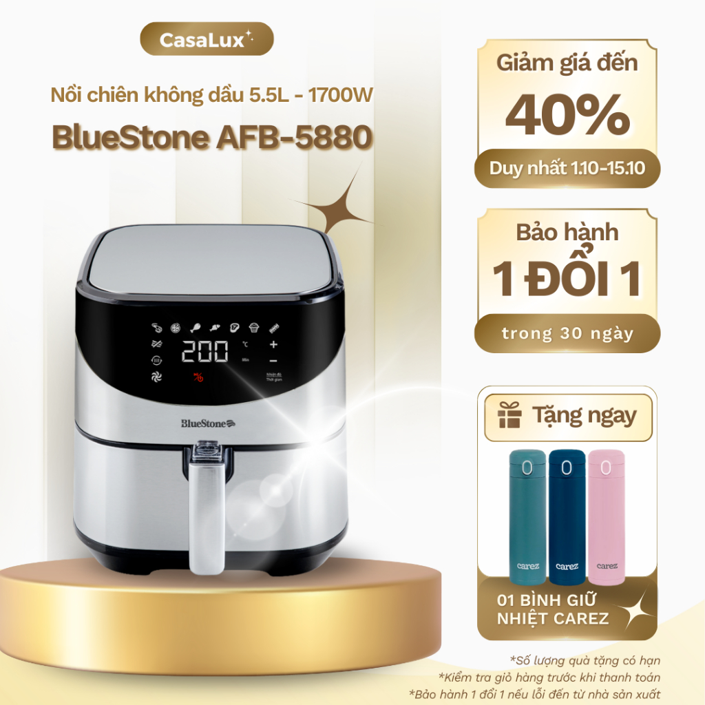 [ HỎA TỐC TP.HCM ] Nồi Chiên Không Dầu Điện Tử CHÍNH HÃNG BlueStone AFB-5880 | 1700W 5.5 Lít|