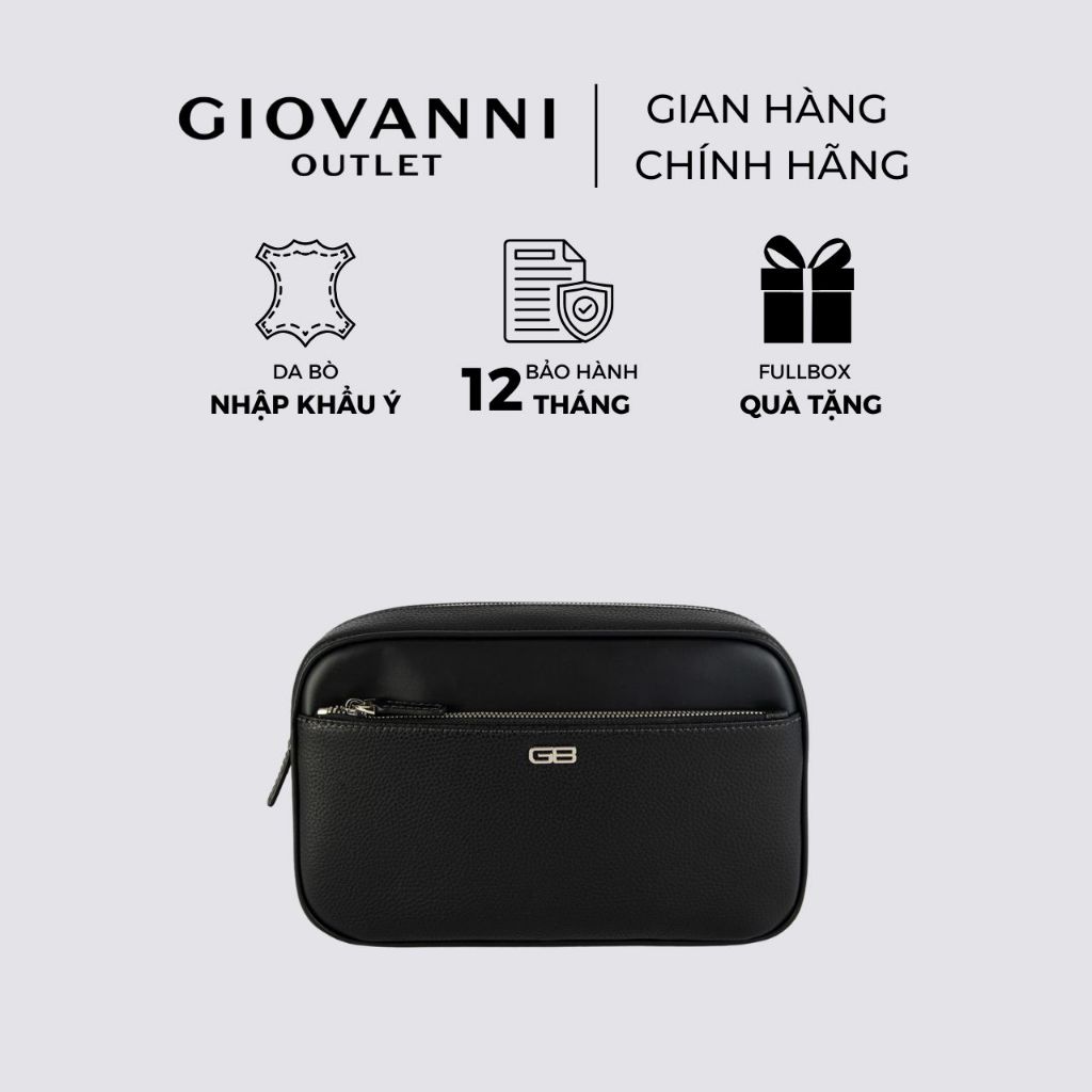 Bóp Tay Nam Bernini by Giovanni Full zip clutch Da Bò Cao Cấp BCL0009-1