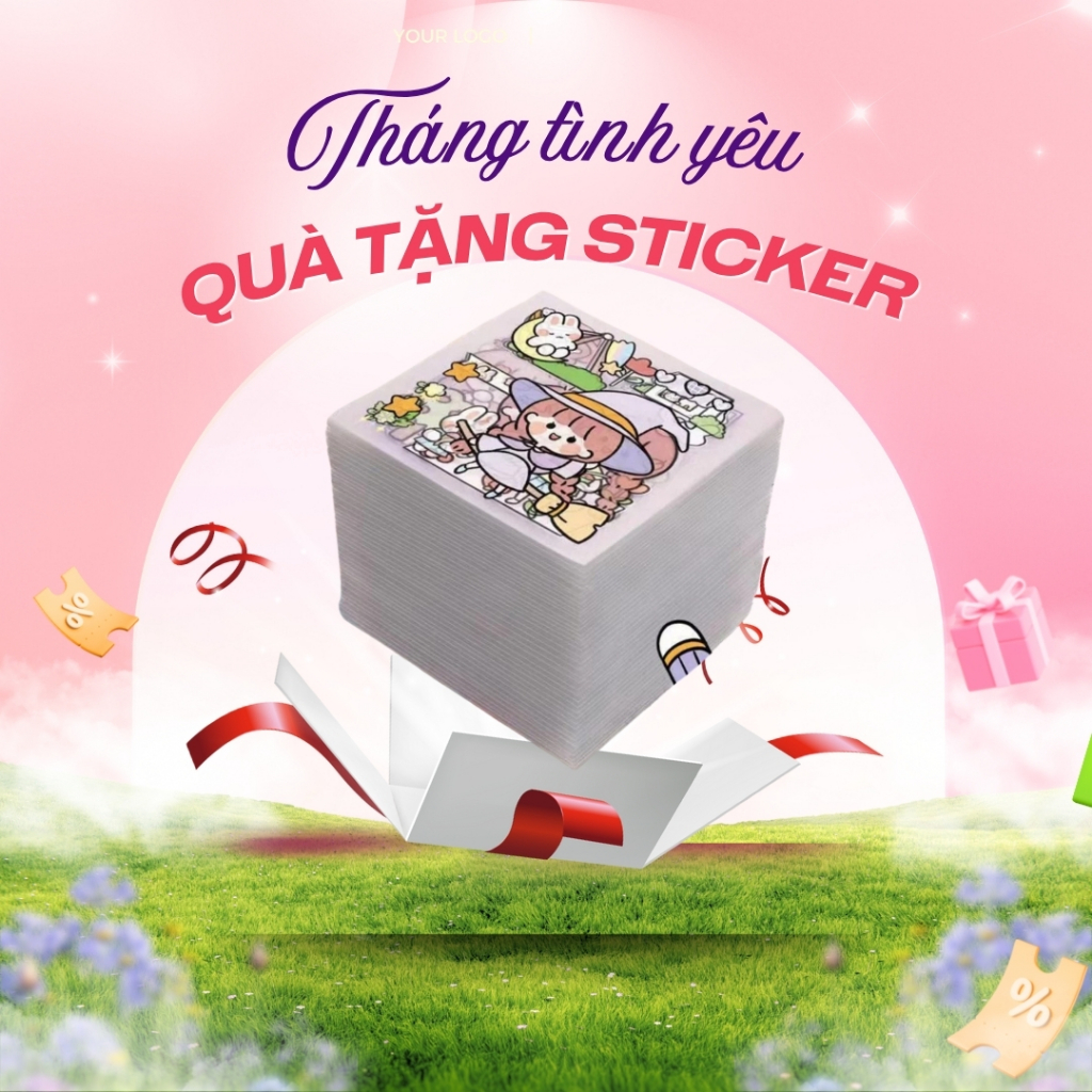 (Quà tặng) - Quà tặng kem mụn Klena Forte, sticker xinh xắn dễ thương
