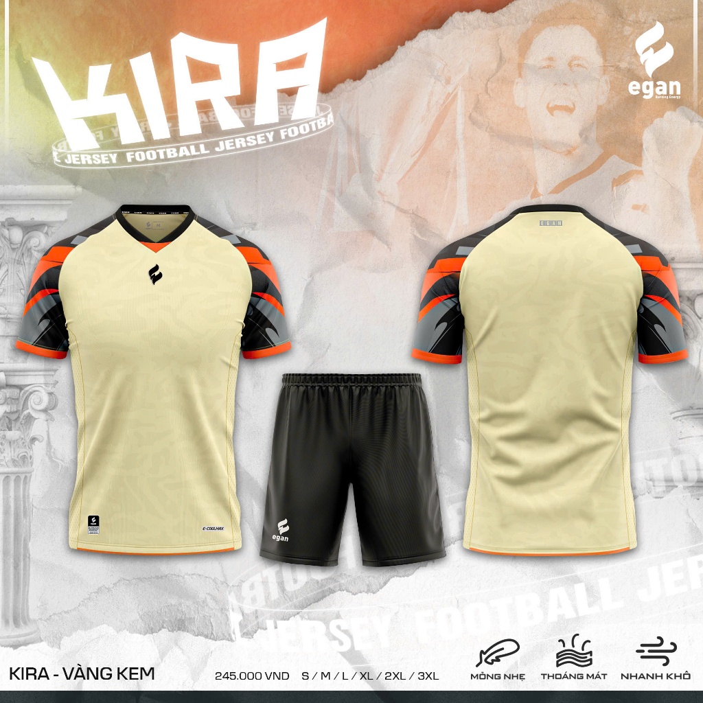 QUẦN ÁO BÓNG ĐÁ THIẾT KẾ MẪU MỚI EGAN KIRA - CHẤT LIỆU XỊN, CÓ GIÃN THOÁNG KHÍ THẤM HÚT TỐT LAHA SPO