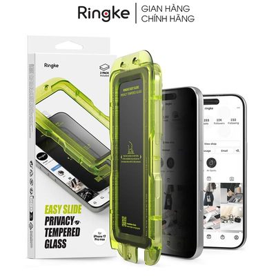 [Combo 2] Dán cường lực chống nhìn trộm iPhone 17 Pro Max / 17 Pro / 17 / Air RINGKE Easy Slide Privacy Tempered Glass