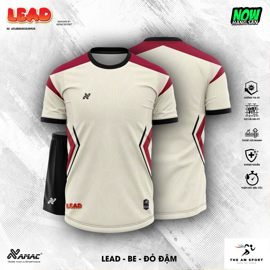 [In Tên & Số] Bộ Quần Áo Đá Bóng AMAC Lead - Thoáng Mát, Thấm Hút Tốt | The AM Sport