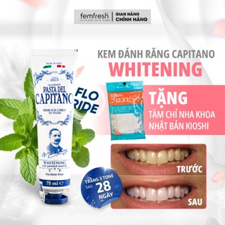  Kem đánh răng làm trắng răng Capitano Whitening giúp tẩy trắng cho nụ cười tự tin tuýp 75ml - sine 1905   Xanh Đậm  