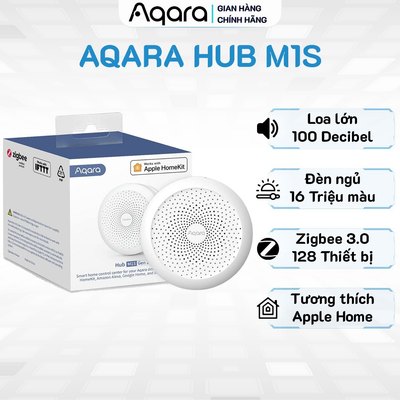 Aqara Hub M1S gen 2 bản Quốc Tế HM1S-G02 - Điều Khiển Trung Tâm Zigbee 3.0, Có Loa Báo Động, Tương Thích Apple HomeKit