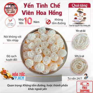 Tổ Yến Tinh Chế Baby Hoa Hồng - 50% Sợi 50% Sơ Mướp - Không Độn Vụn - Yến Sào Đảo Ngọc Khánh hòa
