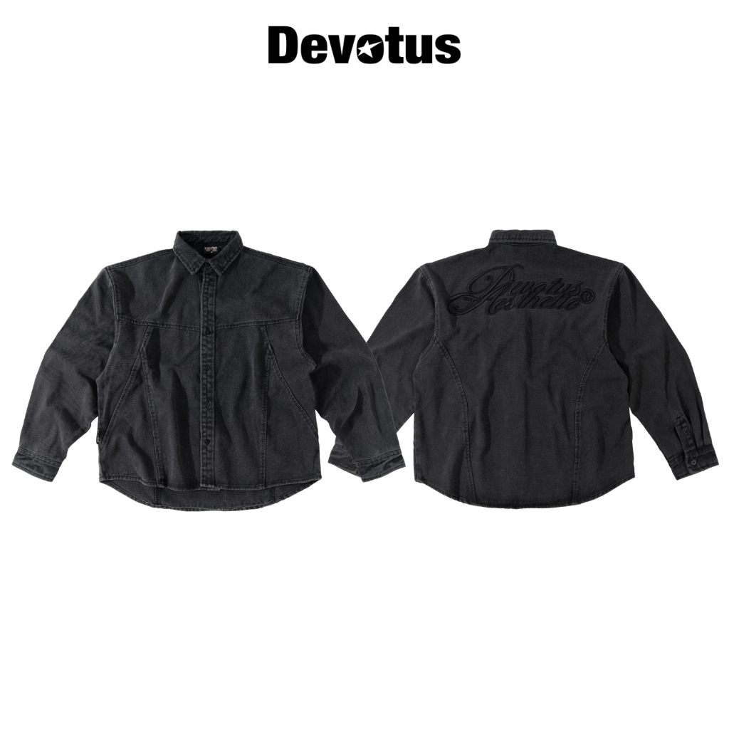 Sơ mi Denim wash thêu logo 3D form oversize Devotus Local Brand -Sơ mi Denim Soil Shirts