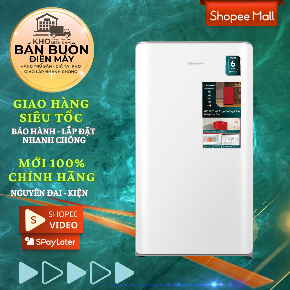 HR08DW Tủ Lạnh Mini Hisense – 82 Lít, Nhỏ Gọn, Có Ngăn Đông, Tiết Kiệm Điện