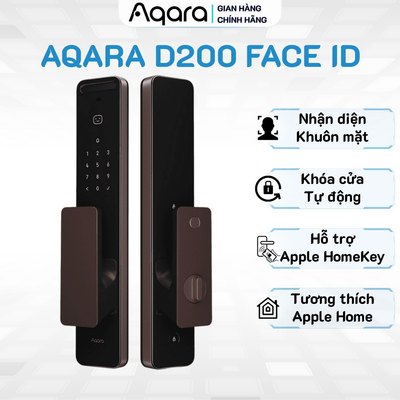 Khóa Aqara D200i nhận diện khuôn mặt - Quét khuôn mặt mở cửa, Hỗ trợ HomeKey, Chốt khóa tự động