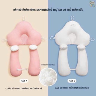 Gối chữ u định hình cho bé sử dụng được 2mặt,chống giật mình giúp bé ngủ ngon ổn định đầu-BIOBEÉ