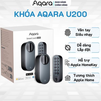 Khóa vân tay Aqara U200 bản Quốc Tế - Nhiều cách Mở khóa, Dễ dàng lắp đặt, Tương thích HomeKit, Bảo mật cao cấp, BH 12th