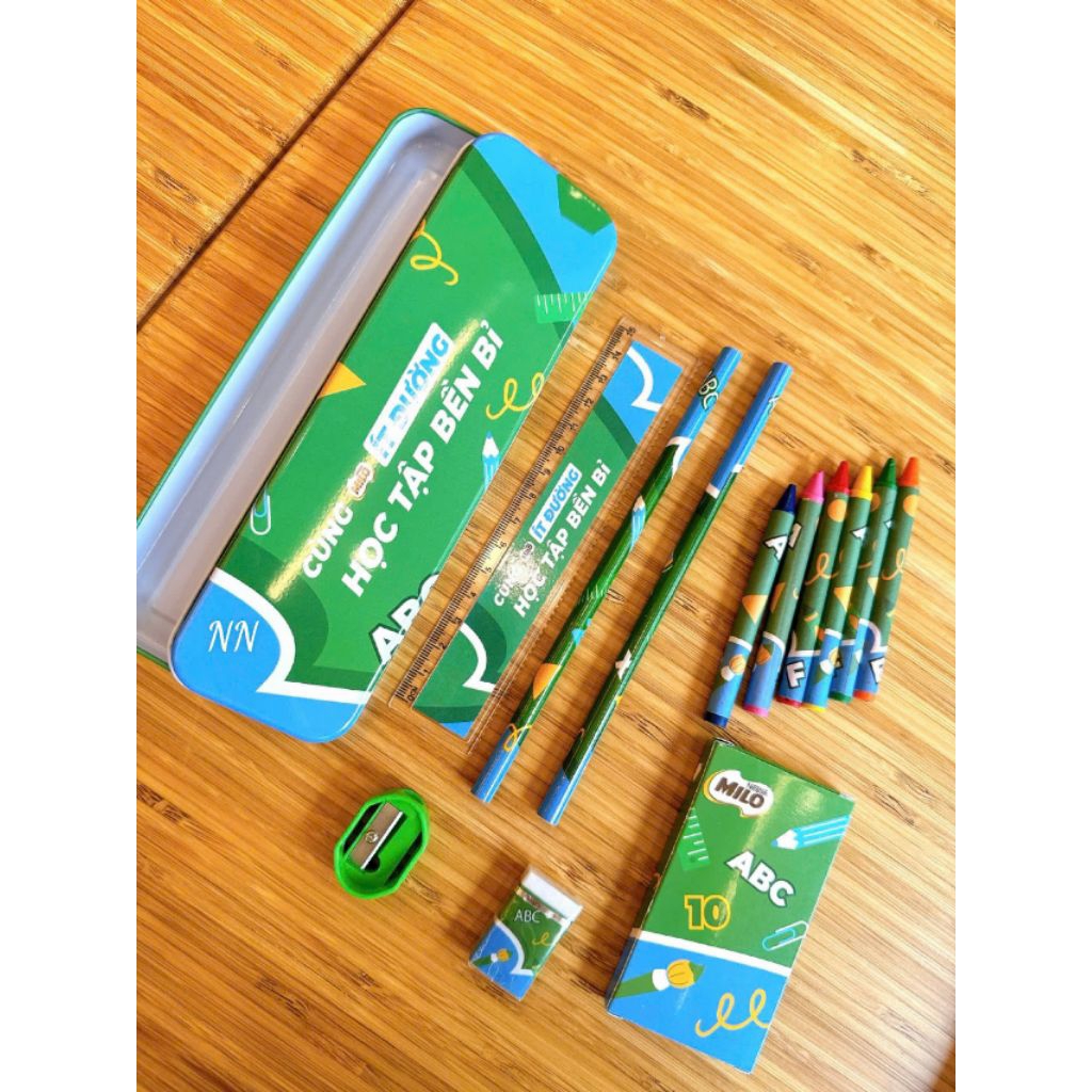 Bộ dụng cụ học tập 7 món hkm Milo