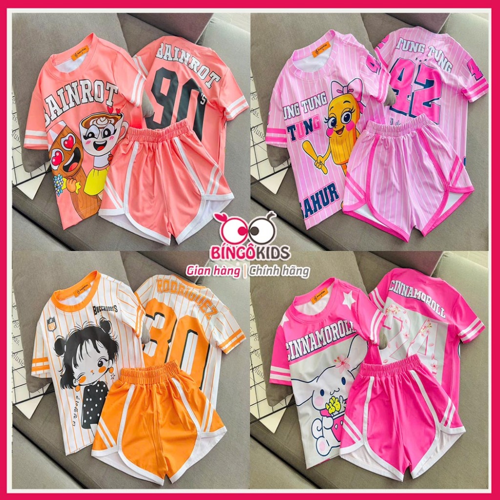 Đồ bộ mặc nhà bé gái chất thun lạnh Ann's Kids siêu đẹp, đồ đùi cho bé gái từ 10 đến 43 kg