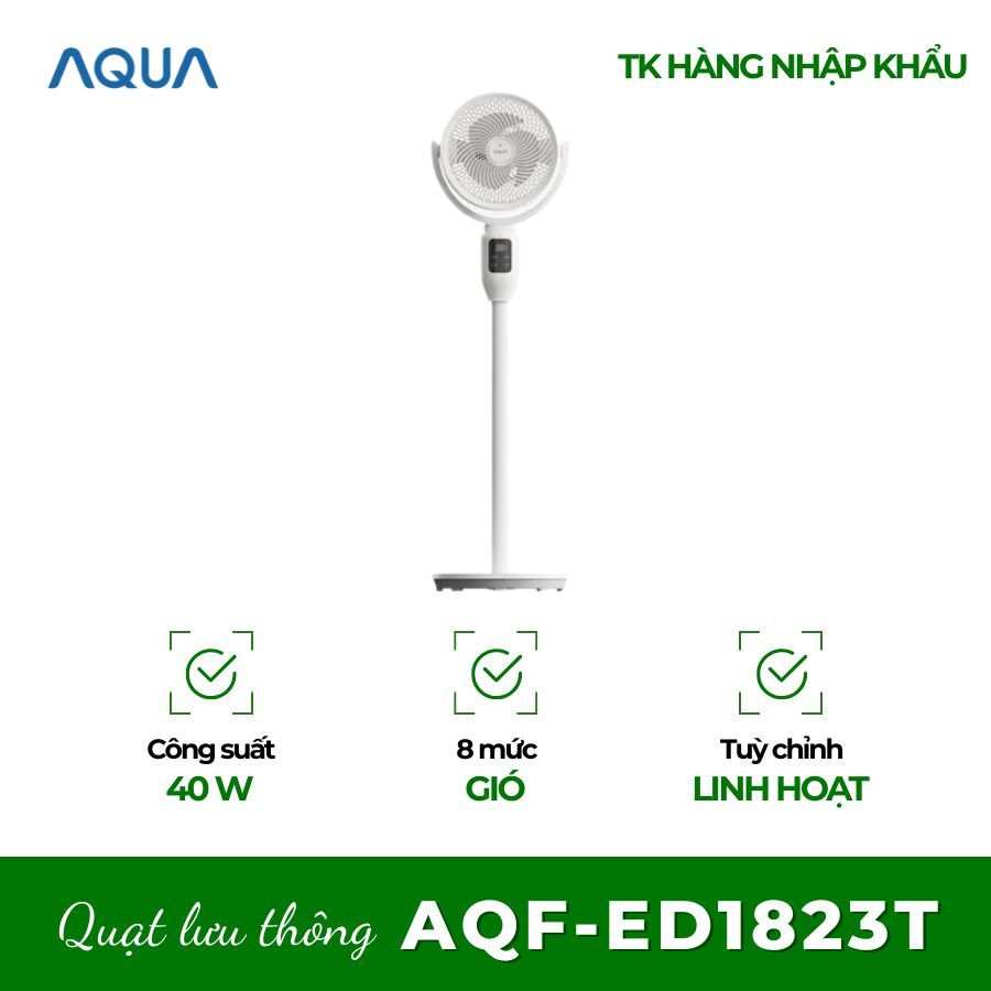 Quạt Lưu Thông Không Khí AQUA AQF-ED1823T Thiết Kế Hiện Đại & Tiết Kiệm Điện