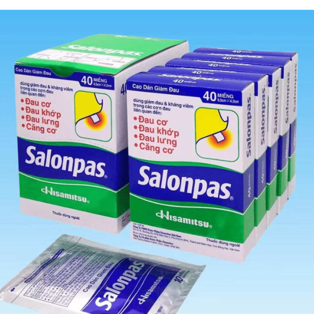 Cao dán giảm đau Salonpas Hisamitsu giảm đau vai, đau lưng, đau cơ