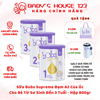 Sữa Bubs Supreme Úc Đạm A2 Số 1, 2, 3 - Hộp 800g