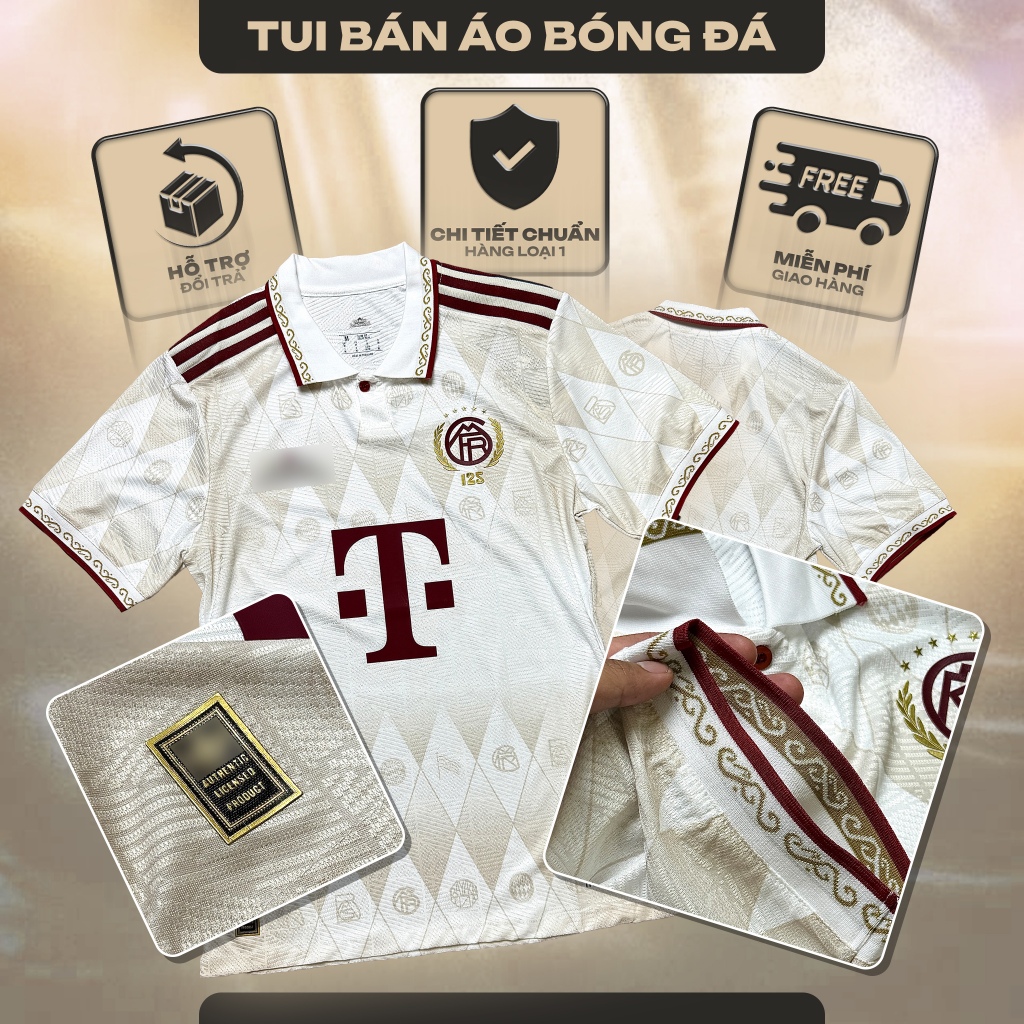Áo Bayern Polo Trắng LifeStyle 2025/26 | Áo Bóng Đá Retro Cao Cấp