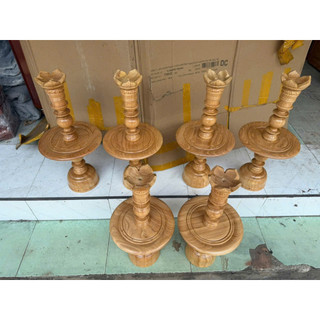 Cặp chân đèn gỗ gõ  màu tự nhiên -Nhiều cỡ