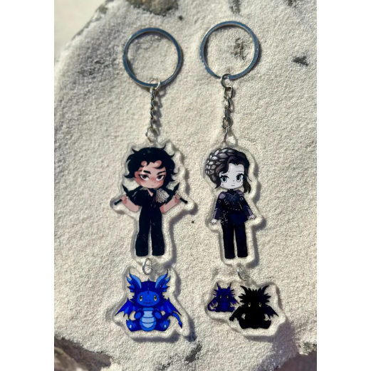 Fourth wing Xaden and Violet inspired acrylic keychains