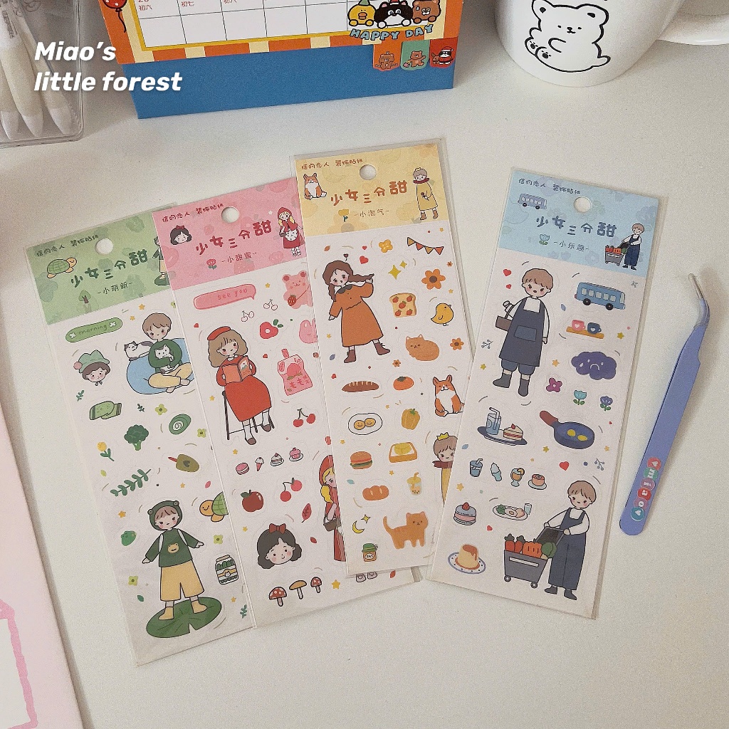 Set 2 tấm sticker nhựa SIMPLE LIFE - Miao's Little Forest