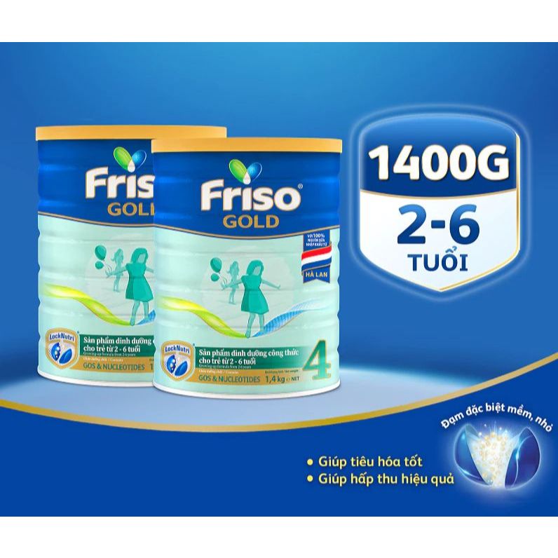 Combo 2 Sữa Bột Friso Gold 4 1400gr