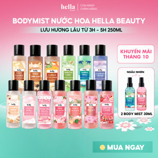 Xịt thơm body mist hương nước hoa Hella Beauty 250ml lưu hương lâu, an toàn cho da nhạy cảm