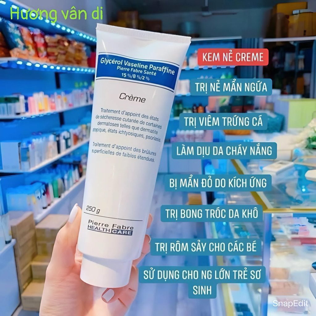 Kem Dexeryl Glycerol Creme Dưỡng Ẩm và Giảm Nứt Nẻ - Dành Cho Mọi Loại Da 250g Pháp