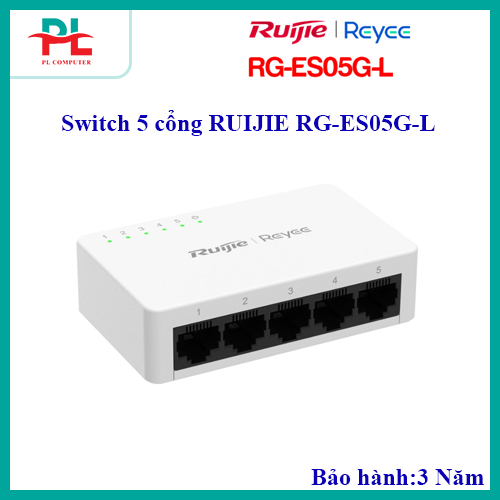 switch 5 cổng 10/100/1000 BASE-T RUIJIE RG-ES05G-L - Chính Hãng ( Full Vat )