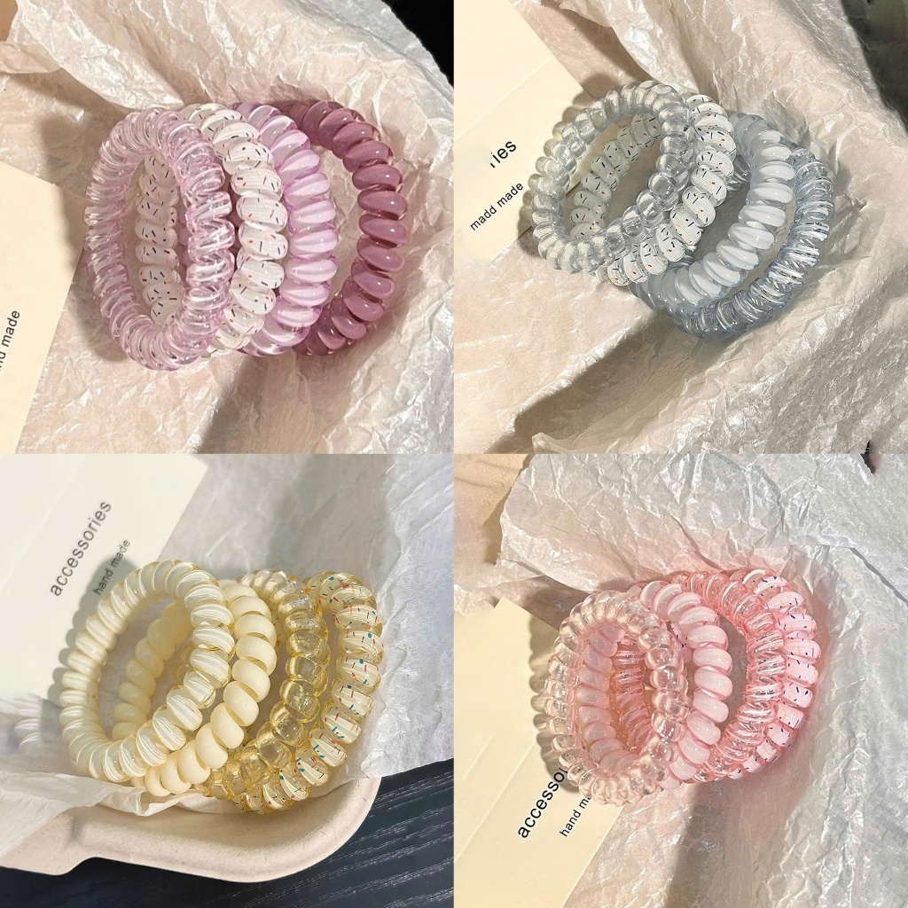 Set 4 Dây Vòng buộc tóc lò xo màu sắc siêu hot tiện dụng cho nữ Lx4