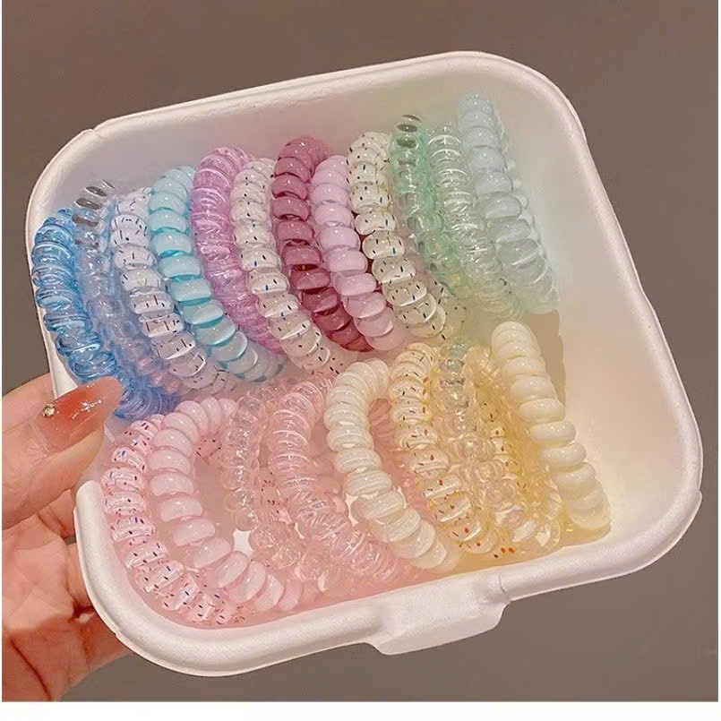 Set 4 Dây Vòng buộc tóc lò xo màu sắc siêu hot tiện dụng cho nữ Lx4 moda