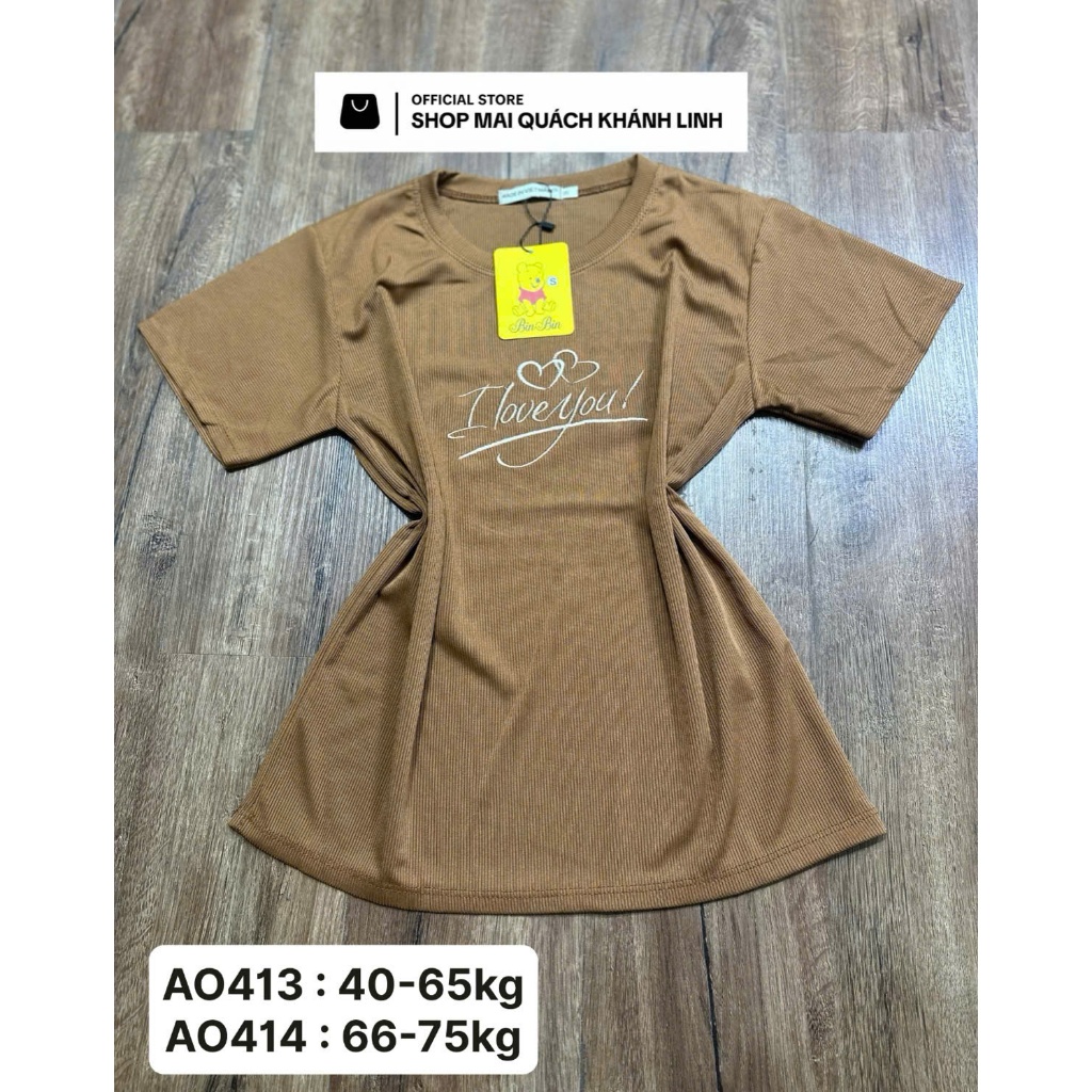 ÁO THUN TAY NGẮN ILOVEYOU CHỮ THÊU AO405 - AO423