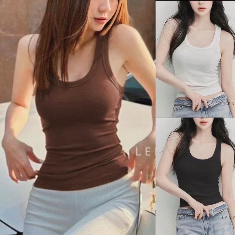 Áo ba lỗ nữ cotton mát BYJANE ( Từ 39kg-62Kg) áo 2 dây bản to, áo tanktop phù hợp đi tập-012