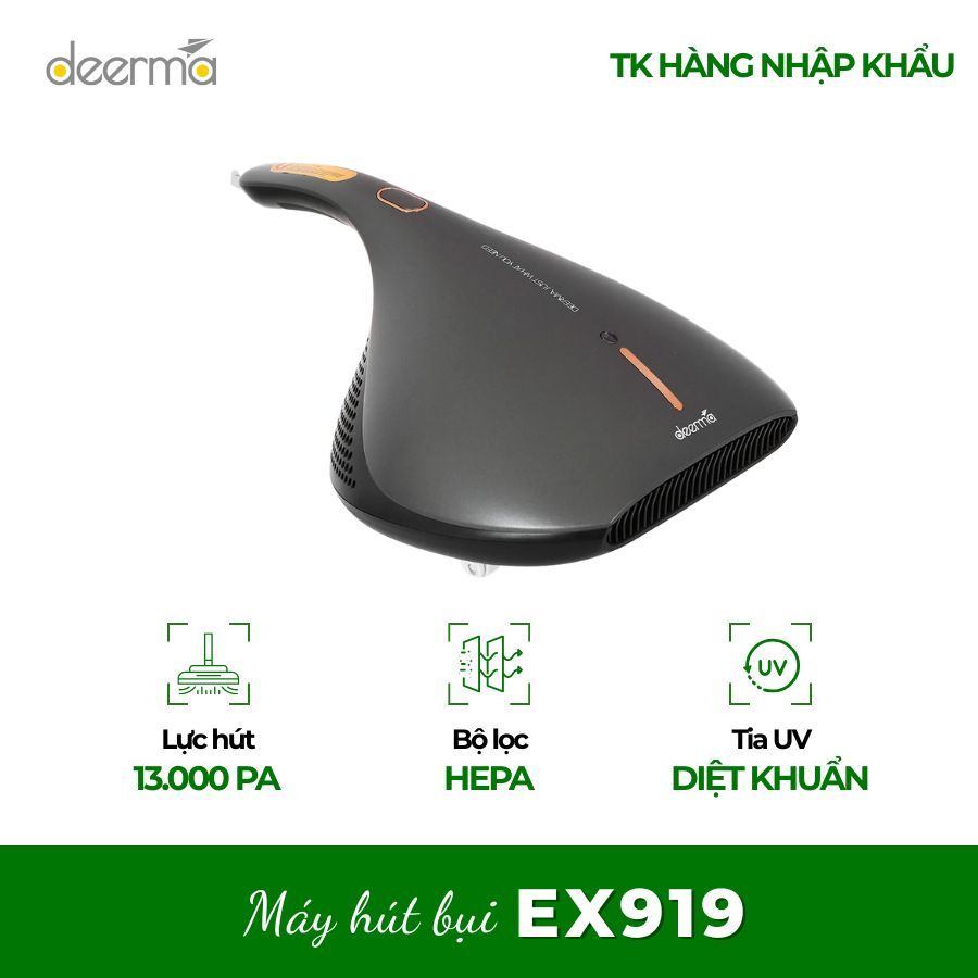 Máy hút bụi diệt khuẩn UV Deerma EX919 Hút Mạnh Mẽ,Bảo hành chính hãng
