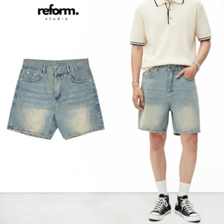Quần Jean Short Unisex Nam Nữ, Quần Đùi Ngắn Trên Gối Màu Xanh Wash Reform RF-F2