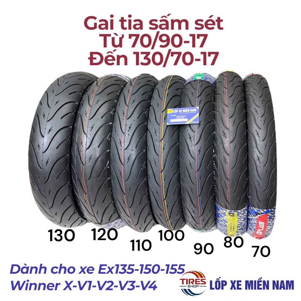 Vỏ Lốp Xe Exciter - WINNER CHẤT LƯỢNG CAO Không Ruột DPLUS TIA SẤM SÉT