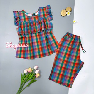  Đồ tole nữ đồ bộ lanh mặc nhà lửng cánh tiên bèo ngực  43-75kg  có Bigsize - SHOP5SAO 